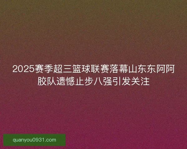 2025赛季超三篮球联赛落幕山东东阿阿胶队遗憾止步八强引发关注